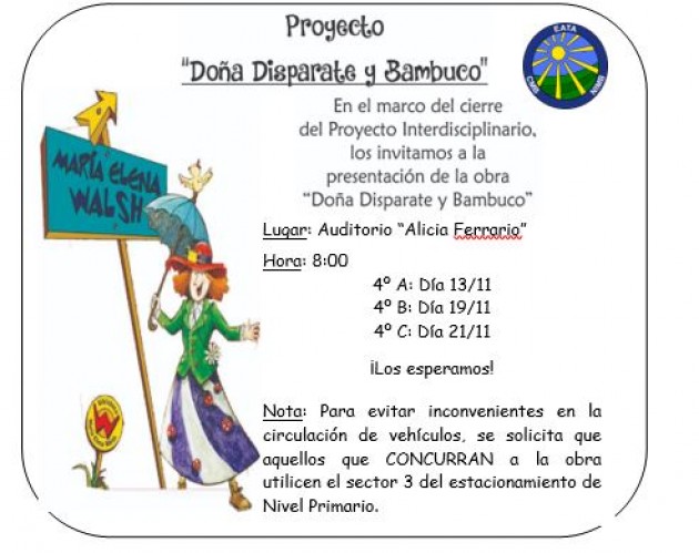 Teatro:Doña Disparate y Bambuco -4° NP