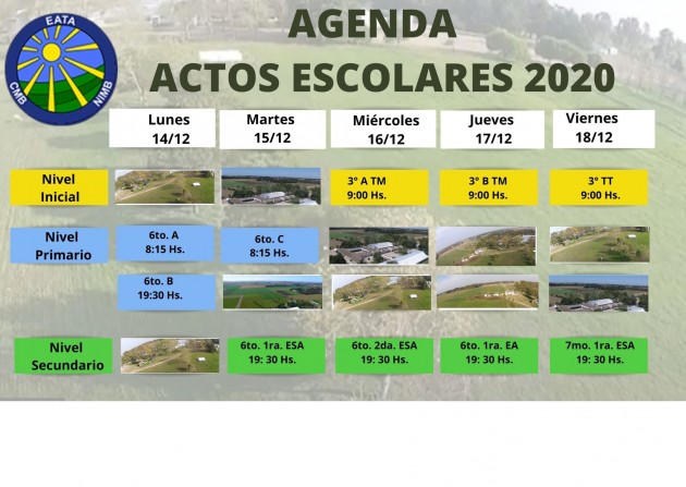 Agenda de Actos escolares 2020