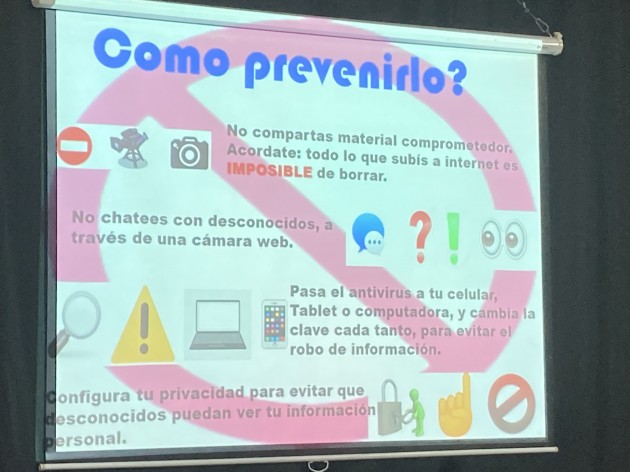 Charla sobre grooming para los alumnos de segundo año de nivel secundario Charla sobre grooming para los alumnos de segundo año de nivel secundario
