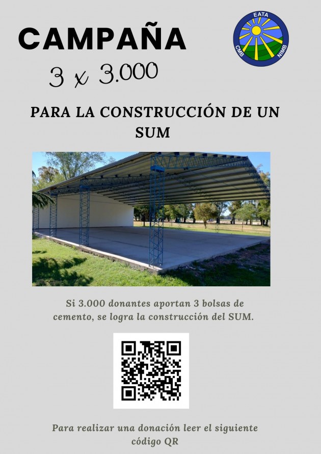 Construcción de un SUM. Campaña de Donación Construcción de un SUM. Campaña de Donación