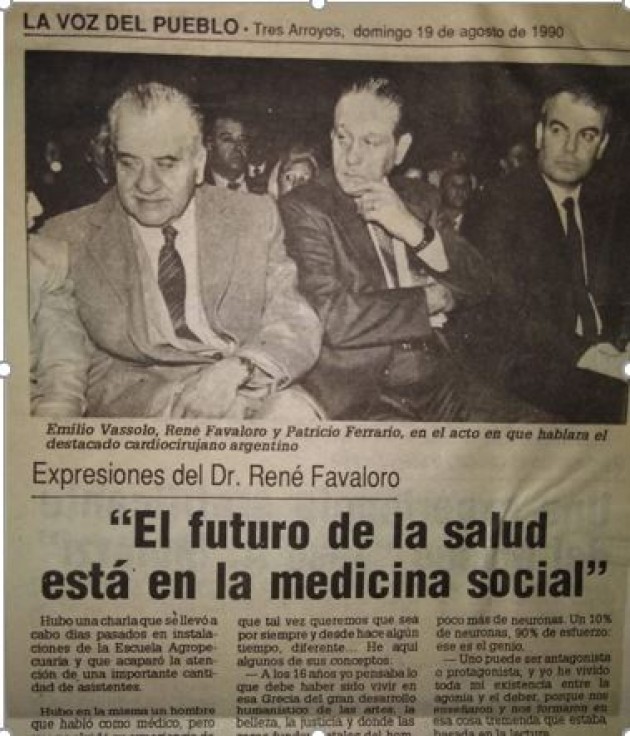 La EATA recuerda la visita del Dr. René Favaloro La EATA recuerda la visita del Dr. René Favaloro