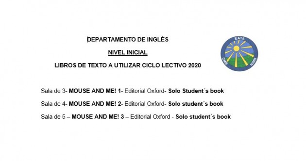 Listado de textos 2020- Nivel Inicial